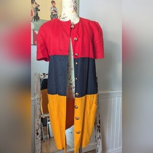 Saks Fifth Avenue Button front Multicolored Dress